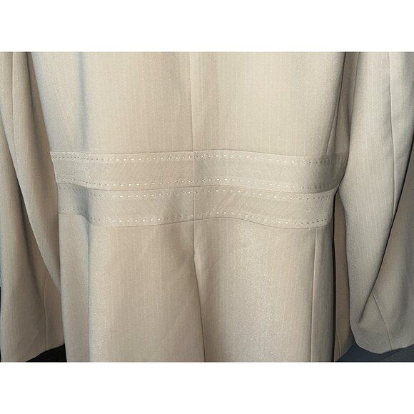 Liz Claiborne Beige Blazer Jacket Pinstriped Lined 3 Button Defined Waist 18W - Picture 4 of 8